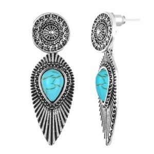 Paparazzi Earrings ❤️ Fly Into The Sun ❤️Blue Post Earrings